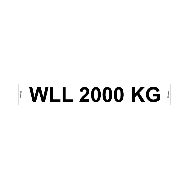 Sticker Tekst WLL 2000 KG - 1000x140 mm