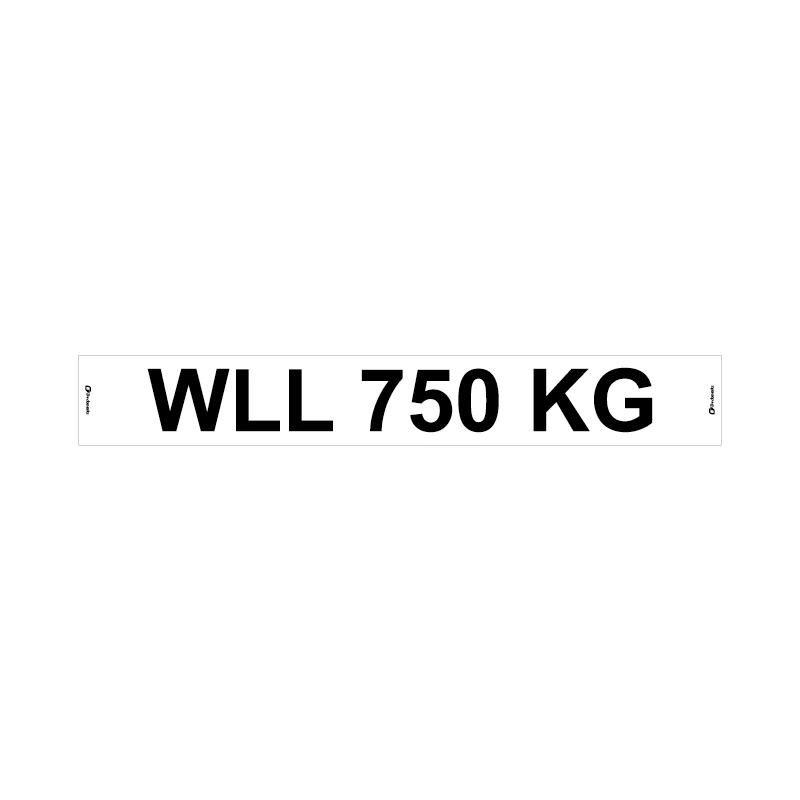 Sticker Tekst WLL 750 KG - 1000x140 mm