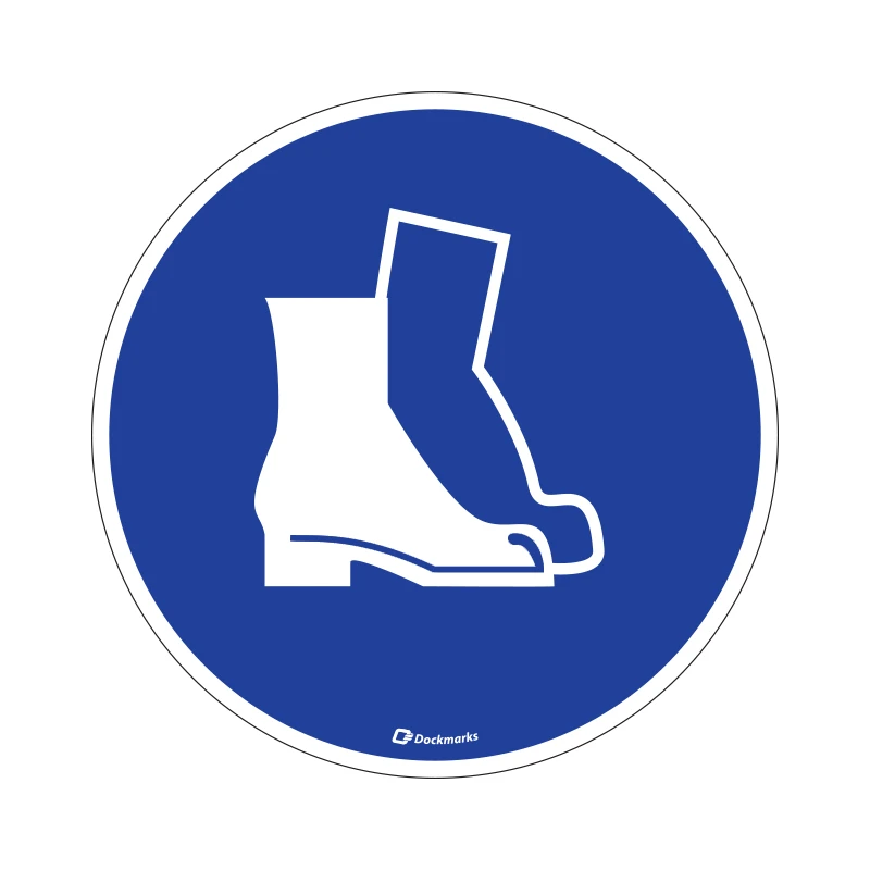 Sticker Gebod (blauw) Veiligheidschoenen verplicht