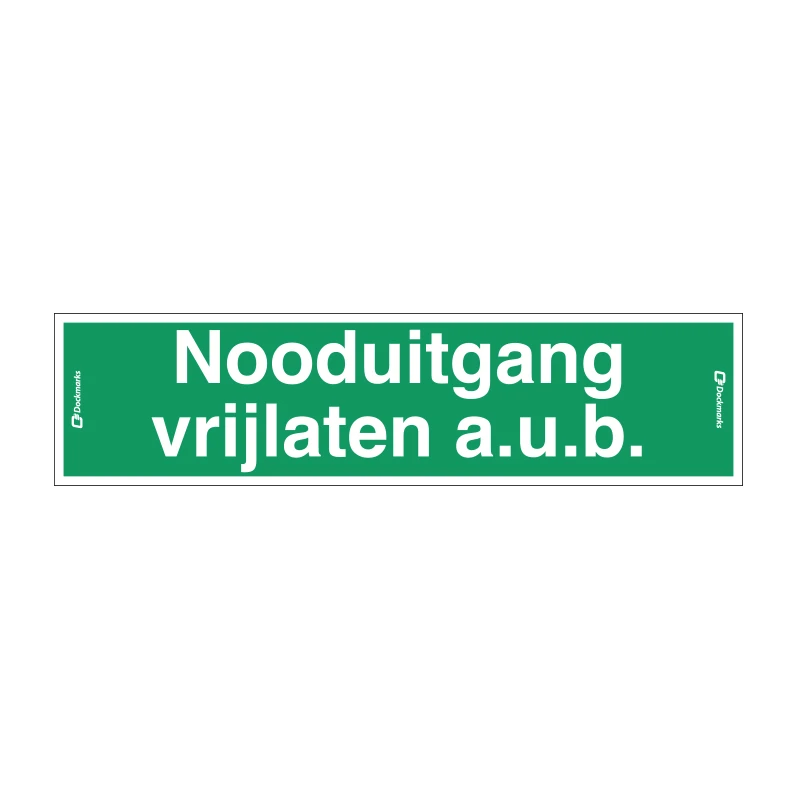 Sticker Nooduitgang...AUB 300x75mm                                                                  
