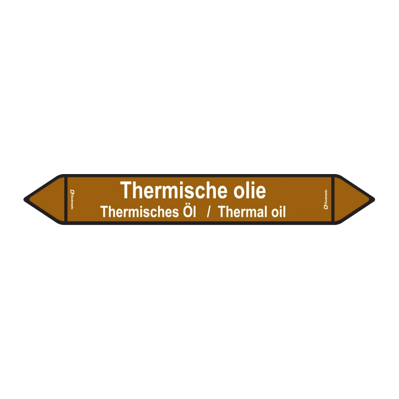 Sticker Thermische olie 450x65mm bruin