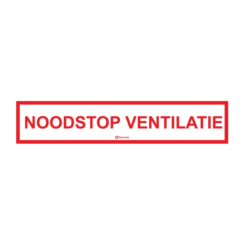 Sticker Tekst Noodstop ventilatie - 150x30 mm