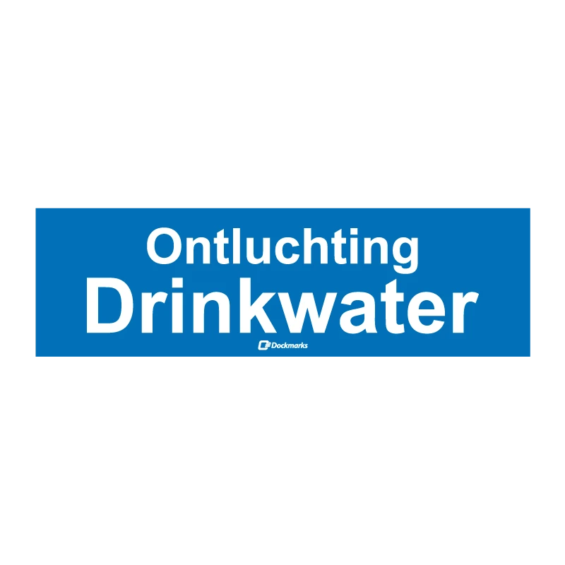 Sticker Ontluchting Drinkwater 100x30 mm